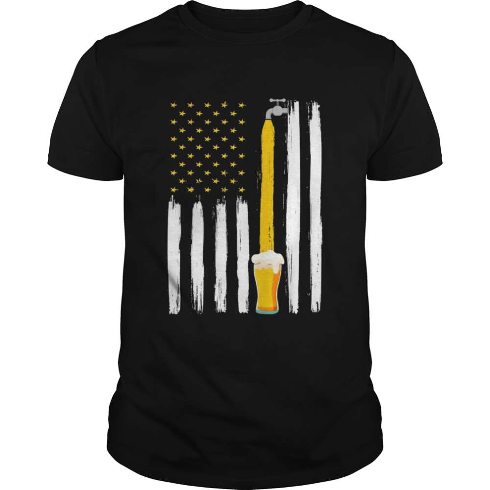 Crafts Beer American Flag USA 4th July Brewery Alcohol Shirt