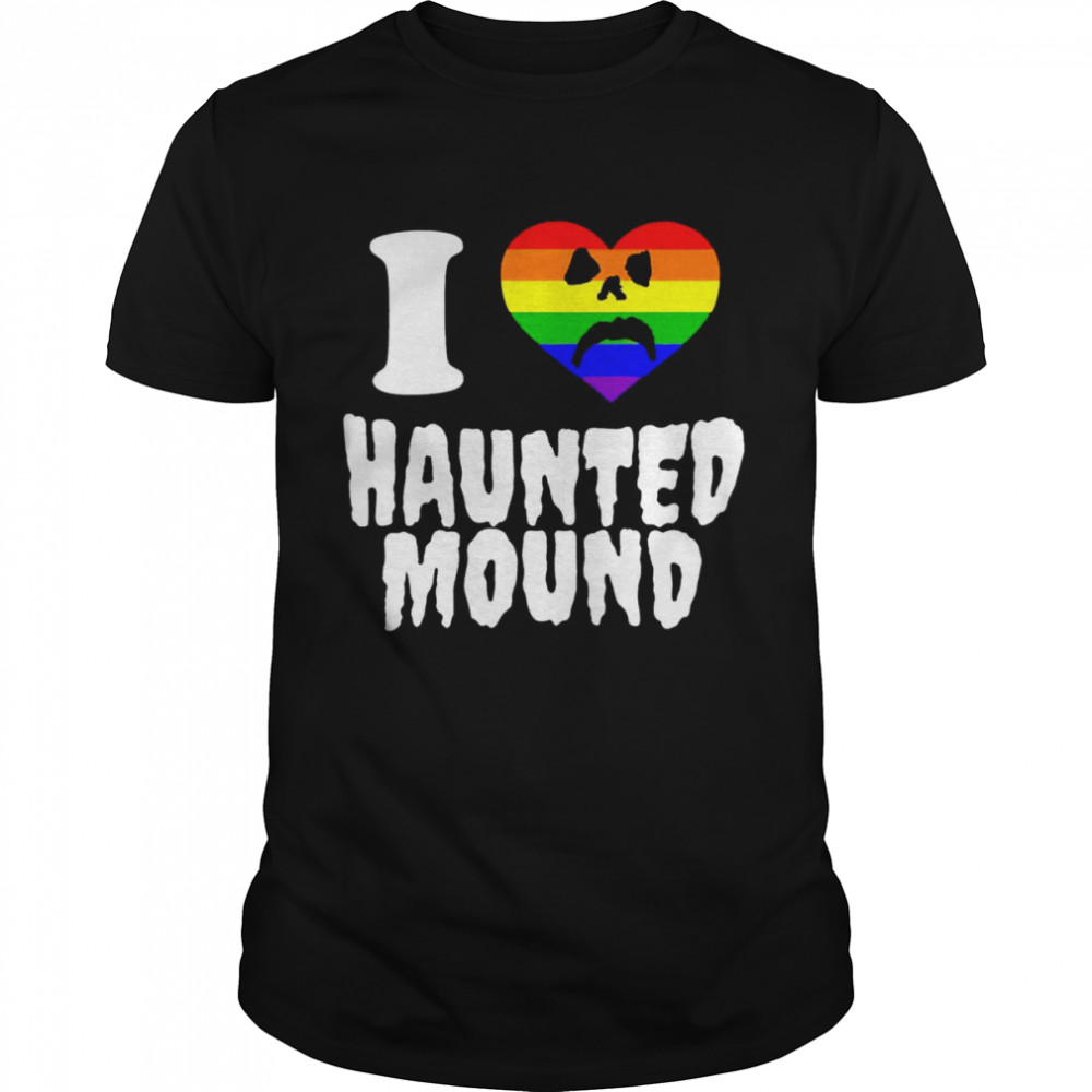 LGBT I love haunted mound heart shirt