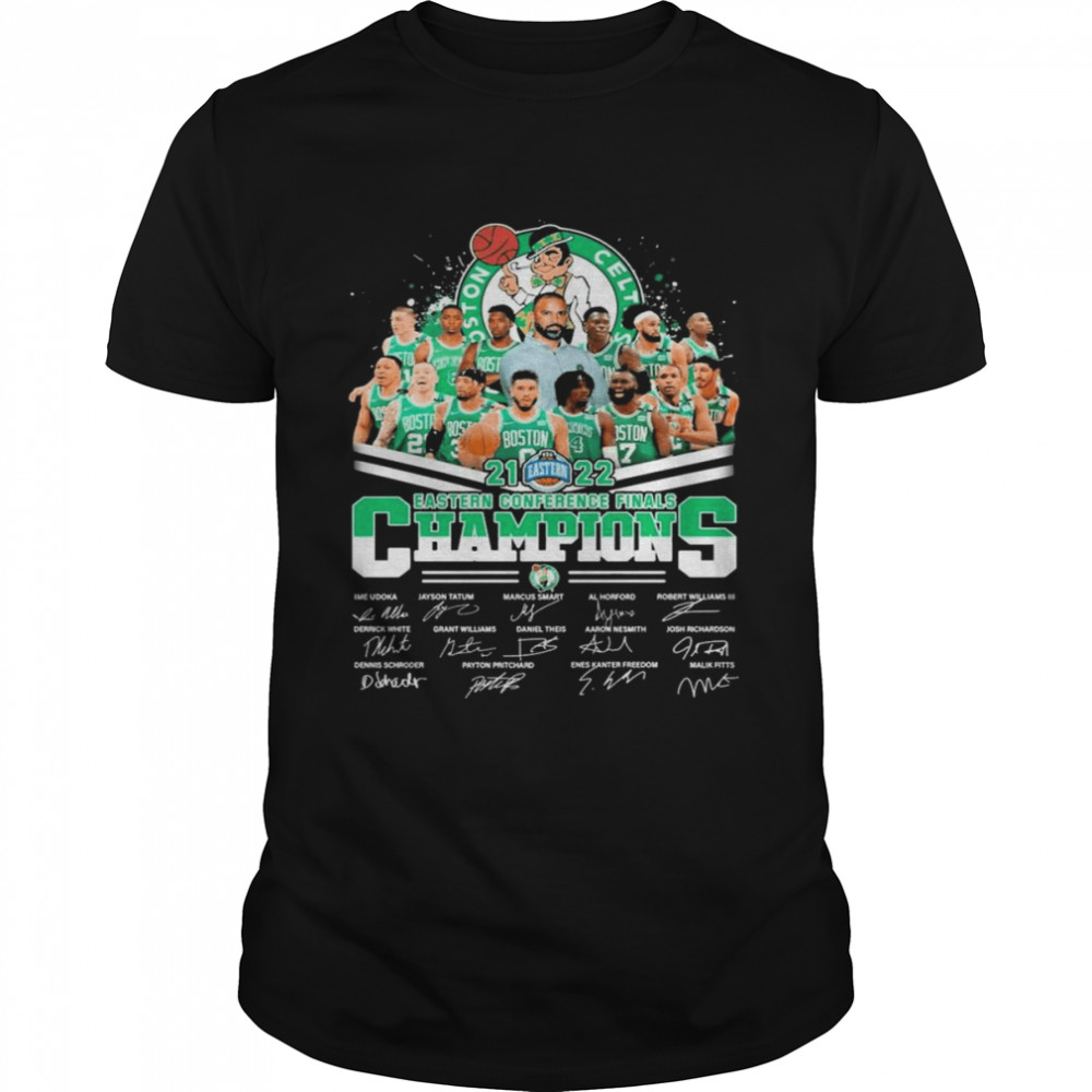 Team basketball Boston Celtics 2021-2022 Eastern Conference Finals Champions signatures shirt