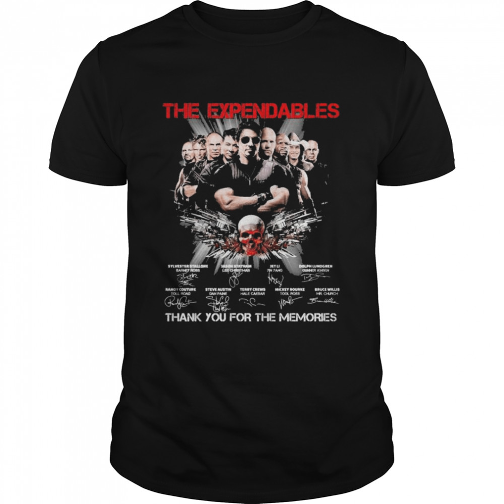 The Expendables thank you for the memories signatures shirt