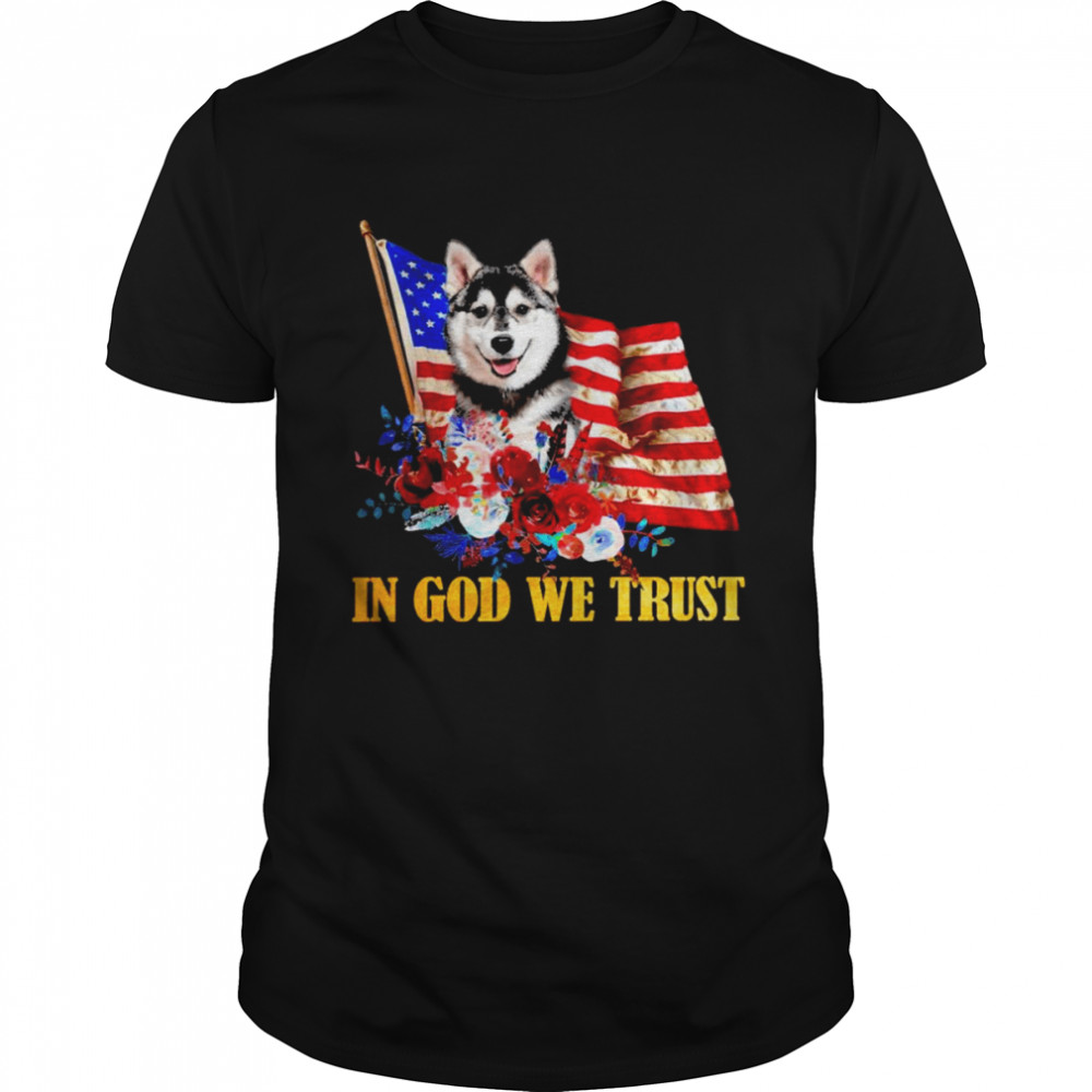 Flower Flag In God We Trust Husky Shirt