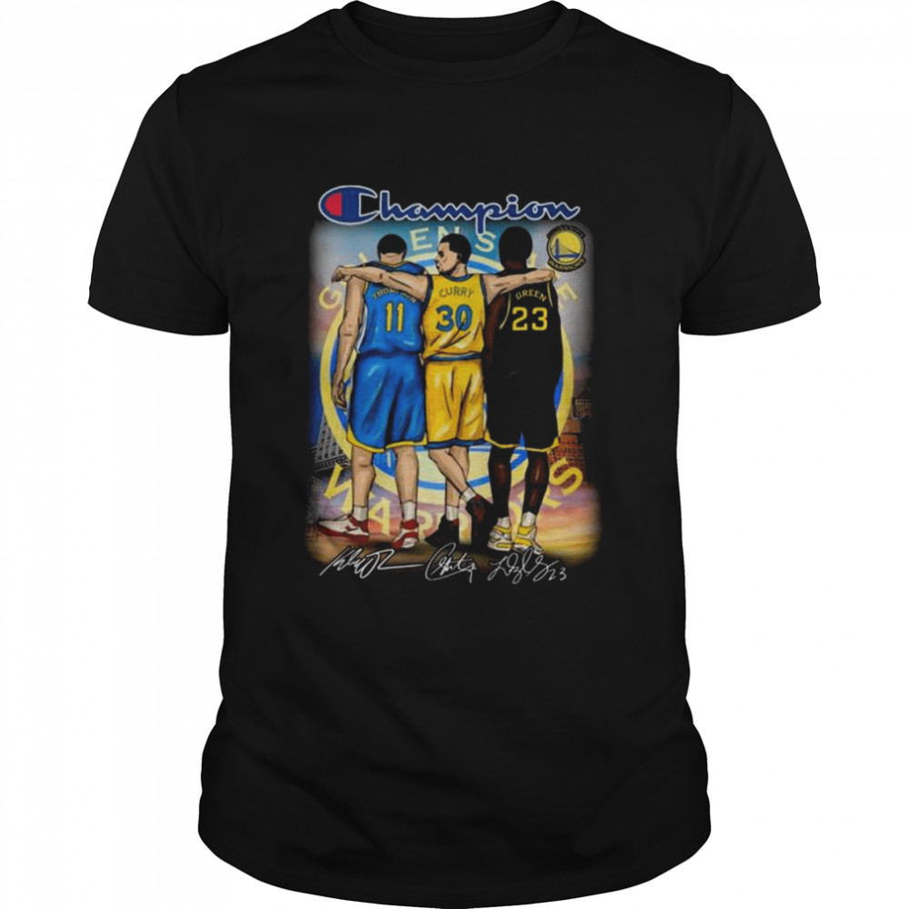 Golden State Warriors Klay Thompson Curry Green signatures shirt