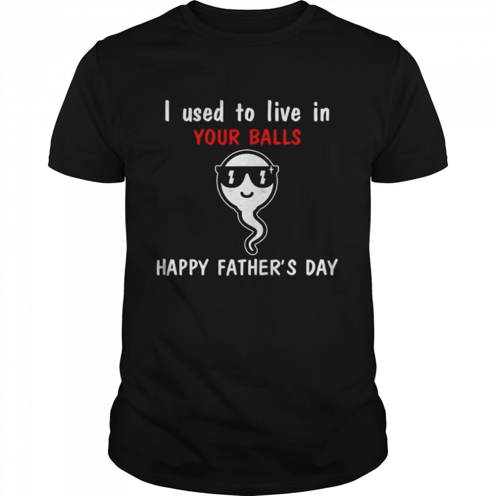 I used to live in your balls happy father’s day tee shirt