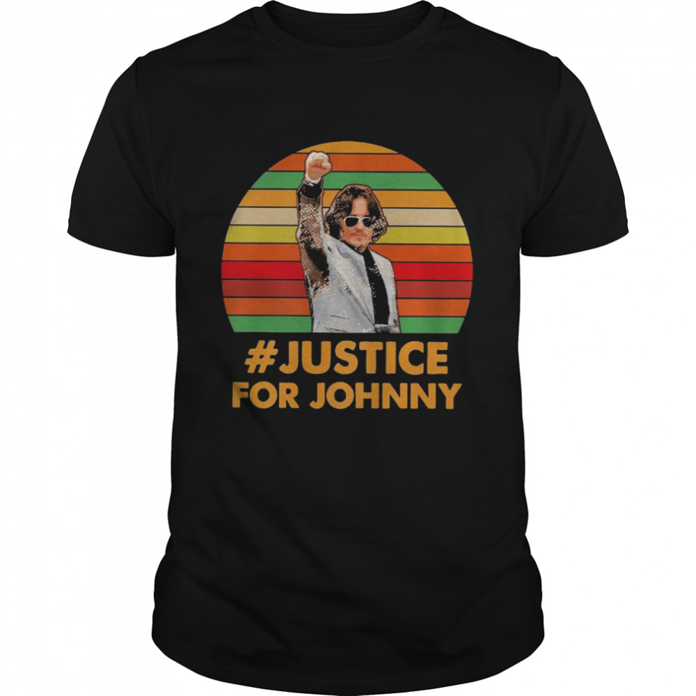 Justice For Johnny Depp Paint Flake Bleached Vintage Retro Movie Shirt