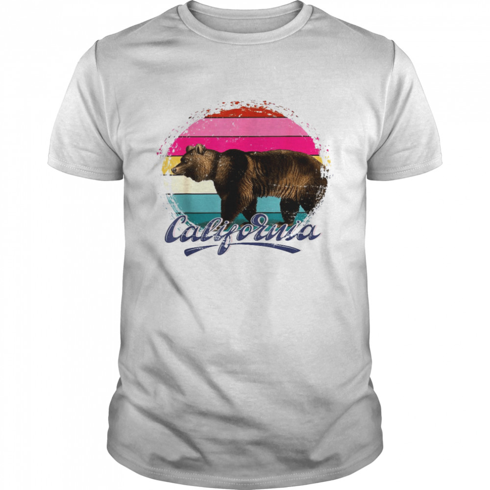 USA Californian Summer Bear Animal Cali Retro California Shirt