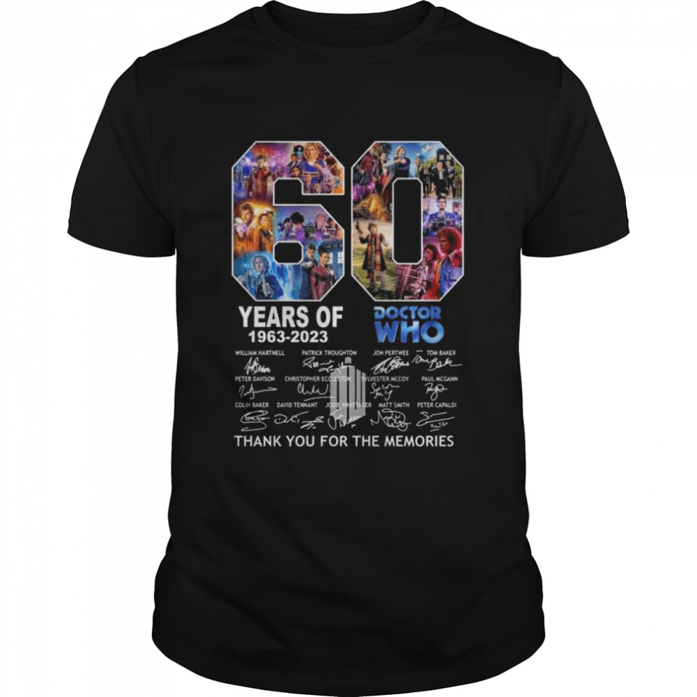 60 years of 1963 2023 Doctor Who thank you for the memories signatures shirt