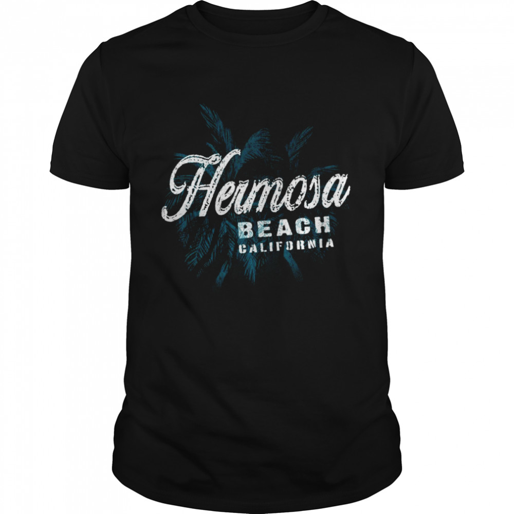 Hermosa Beach Palm Cluster Distressed Stamp Shirt