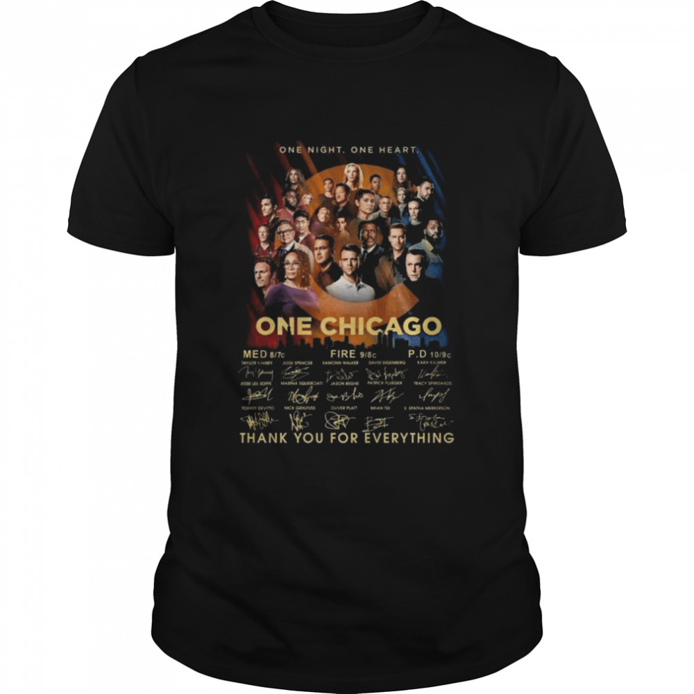 One Night One Heart One Chicago Signatures Thank You For Everything Shirt