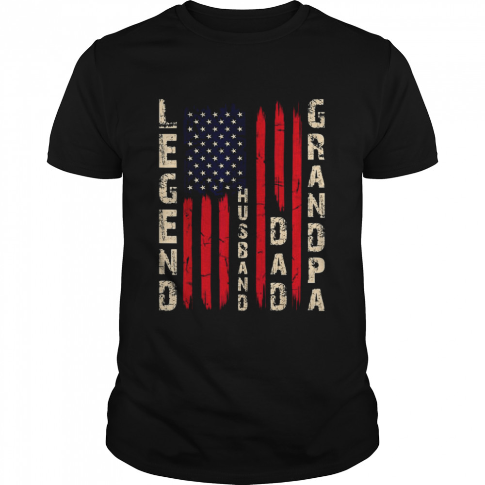 USA Flag- Father’s Day – Dad the Legend Husband Dad Grandpa Shirt