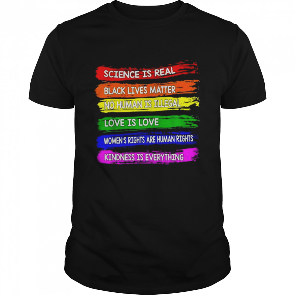 Gay pride science is real black lgbtq matter love is love shirt