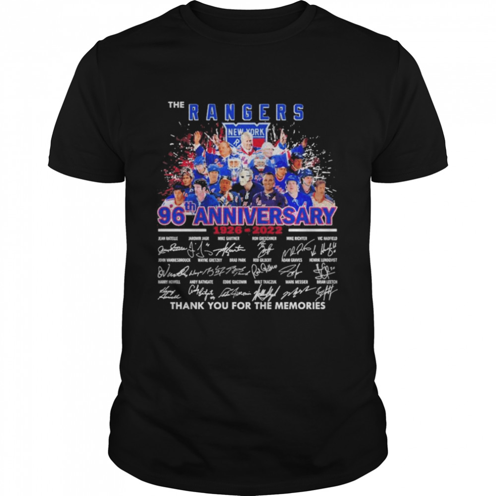 The Rangers 96th anniversary 1926-2022 thank you for the memories signatures shirt