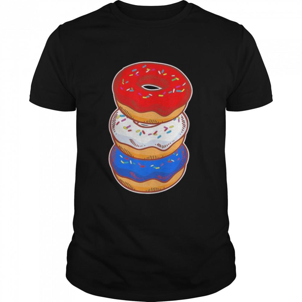 Cute American donut pastry lover baking 4th of july doughnut shirt