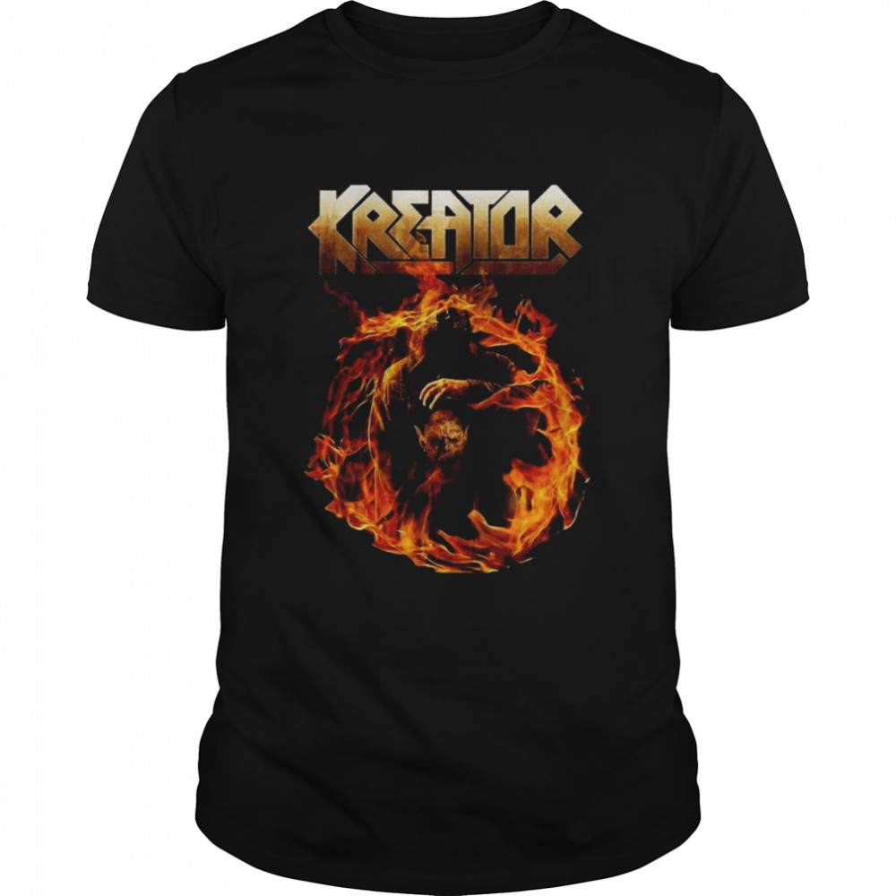 Live On Fire Kreator Retro Rock Band shirt