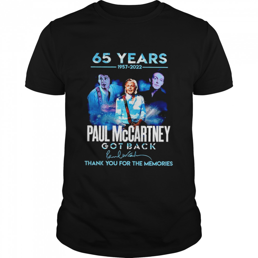 Paul McCartney 65 Years 1957 2022 Thank You For The Memories Signature T-Shirt