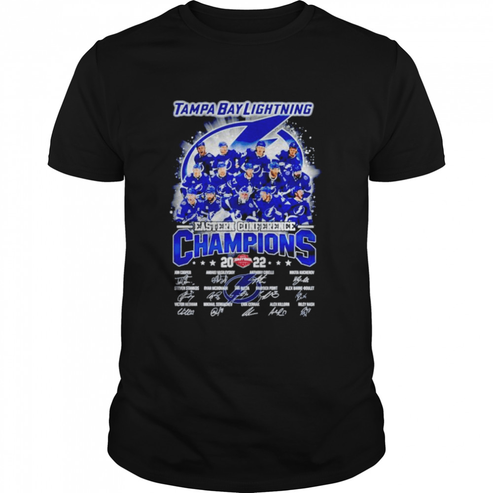 Tampa Bay Lightning Champions 2022 signatures shirt