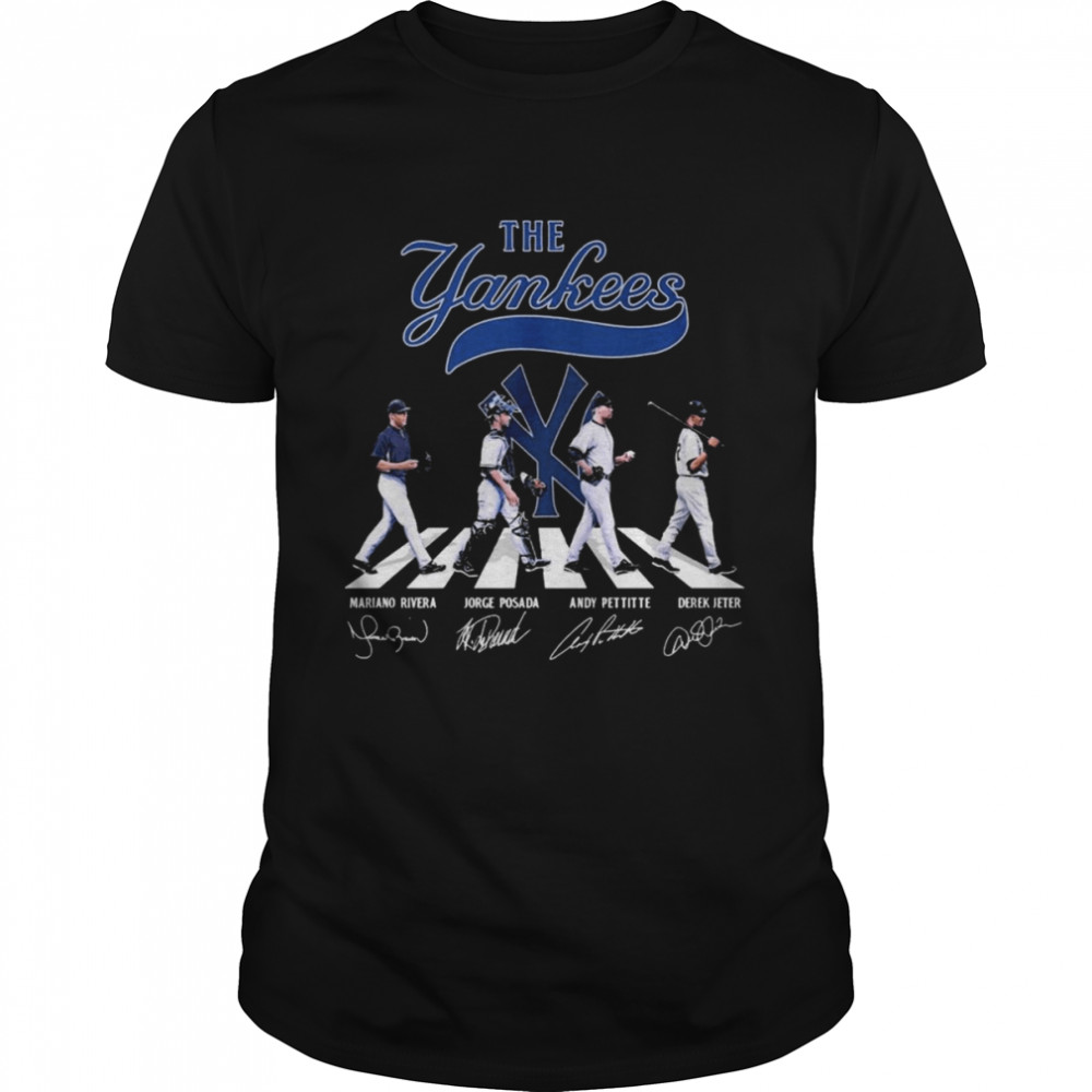 The Yankees Mariano Rivera Jorge Posada Andy Pettitte Derek Jeter Abbey Road Signatures Shirt