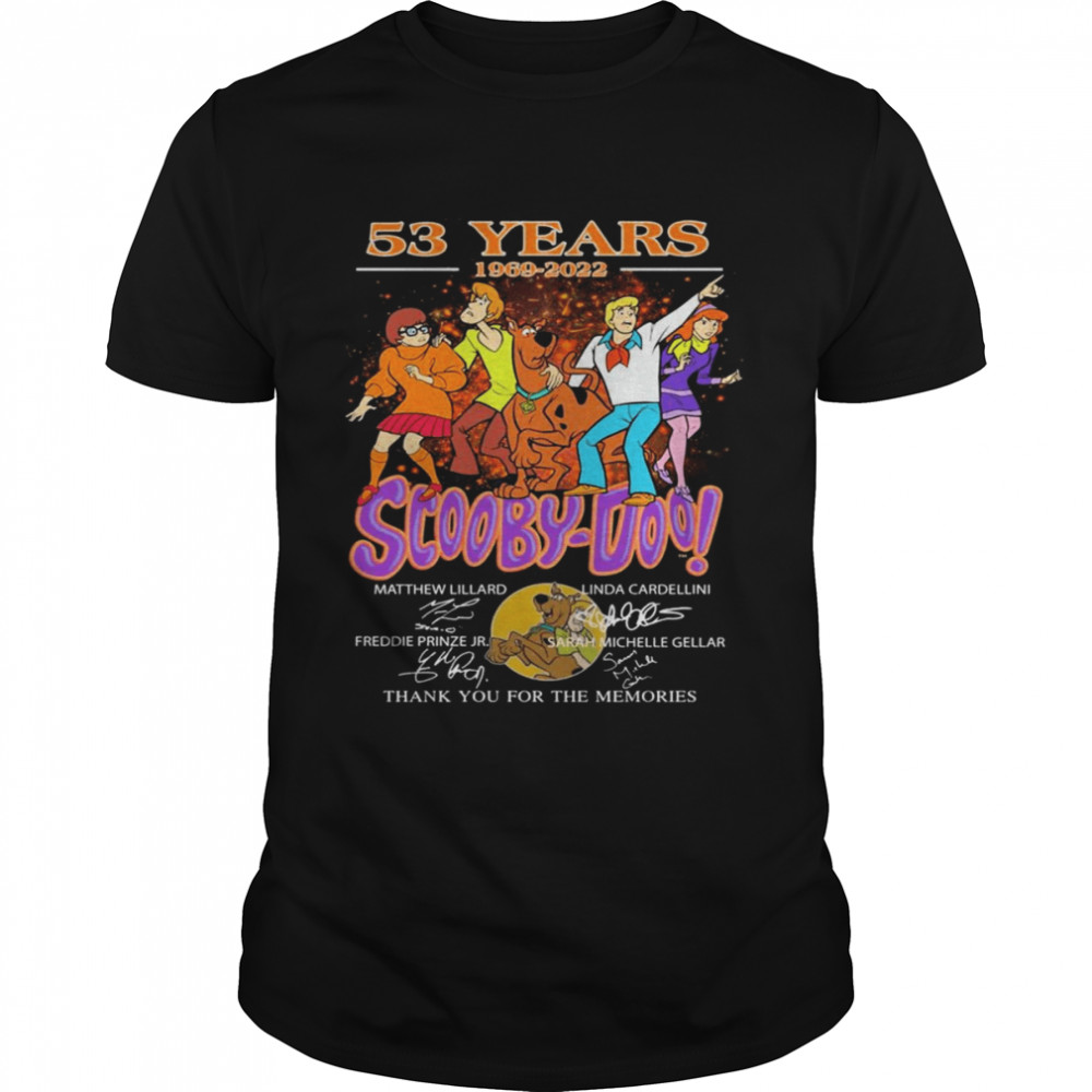 53 Years 1969 2022 Scooby-Doo Signatures Thank You For The Memories Shirt