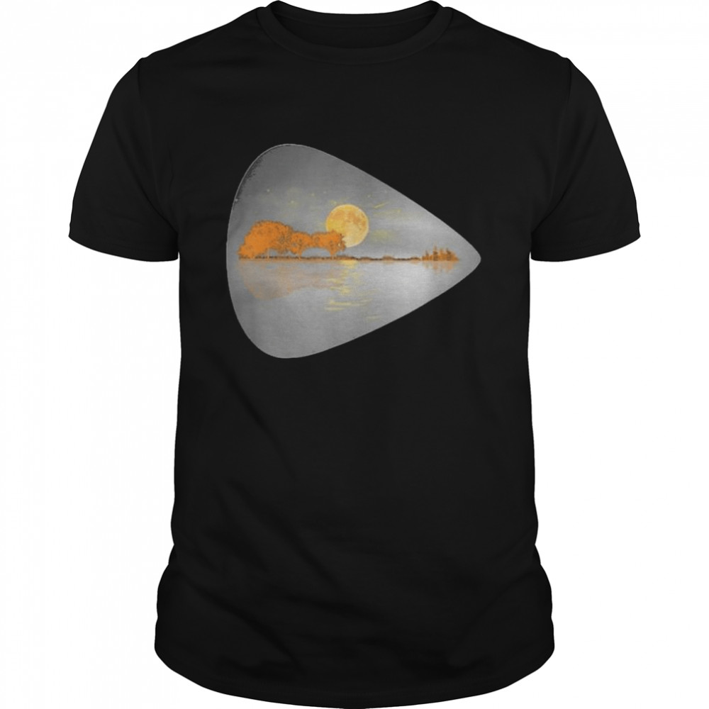 Guitar water reflection Moon shirt