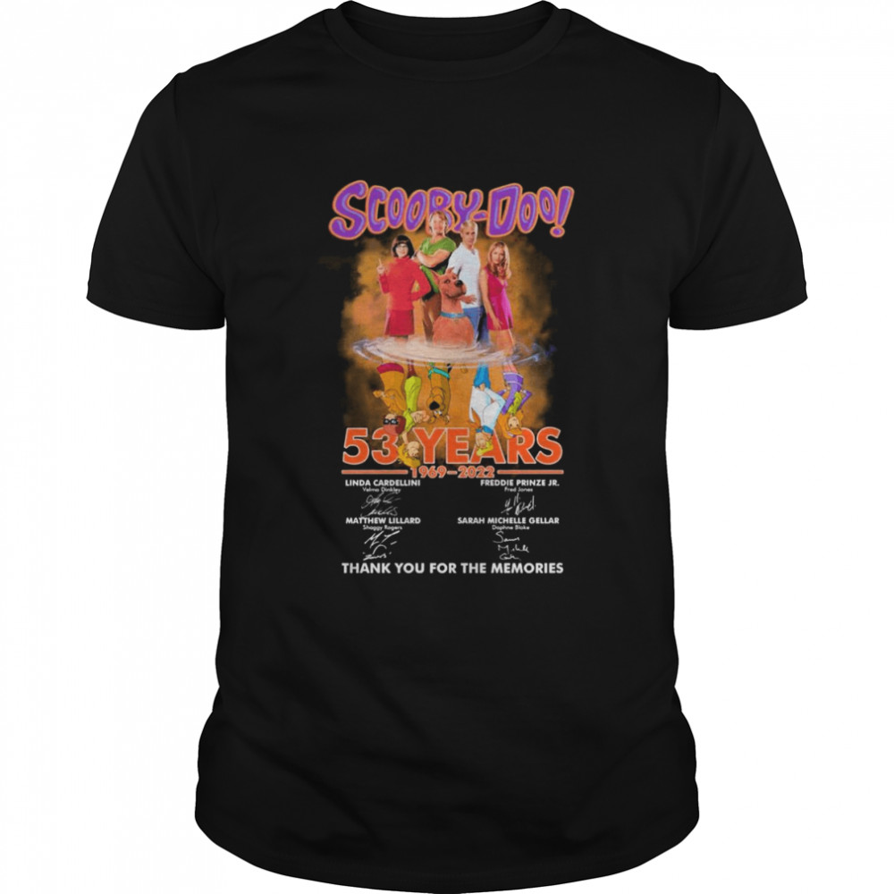 Scooby-Doo Water Reflection 53 Years 1969 2022 Signatures Thank You For The Memories Shirt