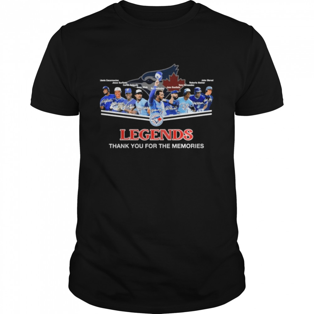 Toronto Blue Jays Legends Team Signatures Thank You For The Memories Shirt