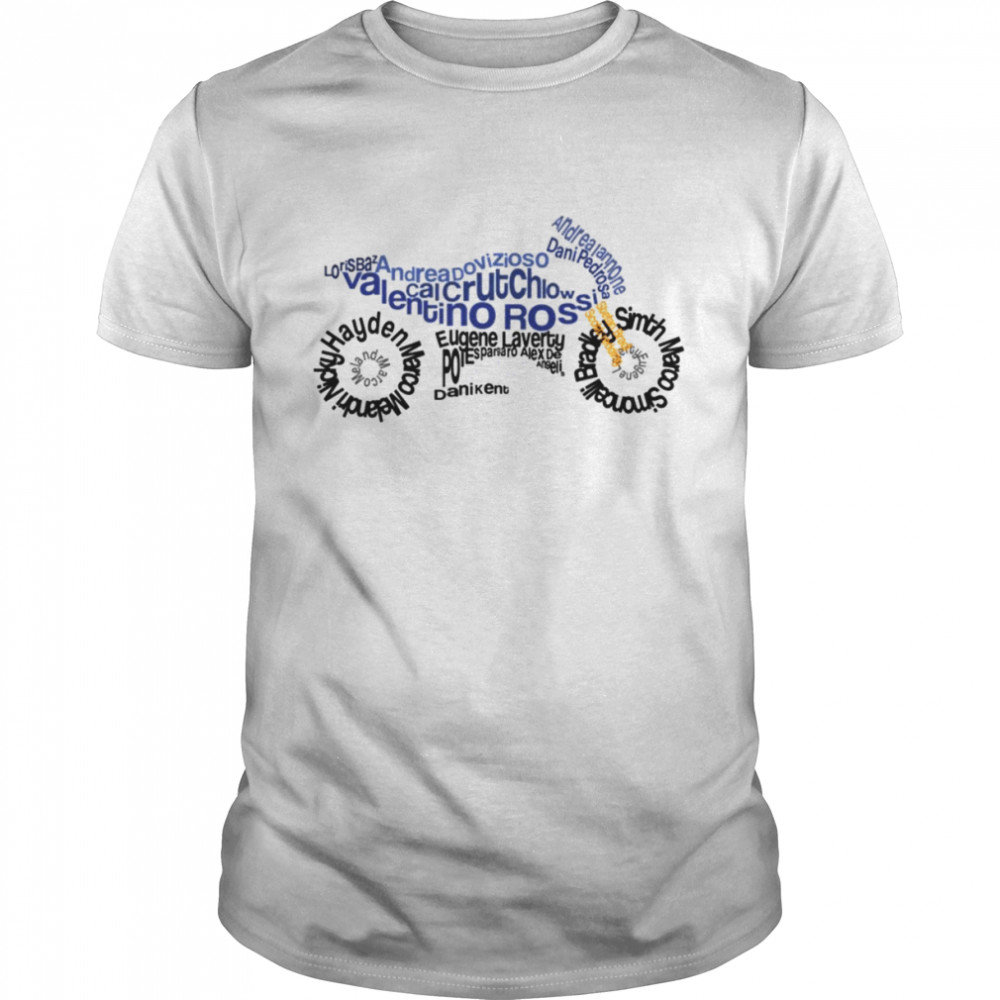 Typography Motorbike Motogp Yamaha Valentino Rossi Motorbike Racing shirt