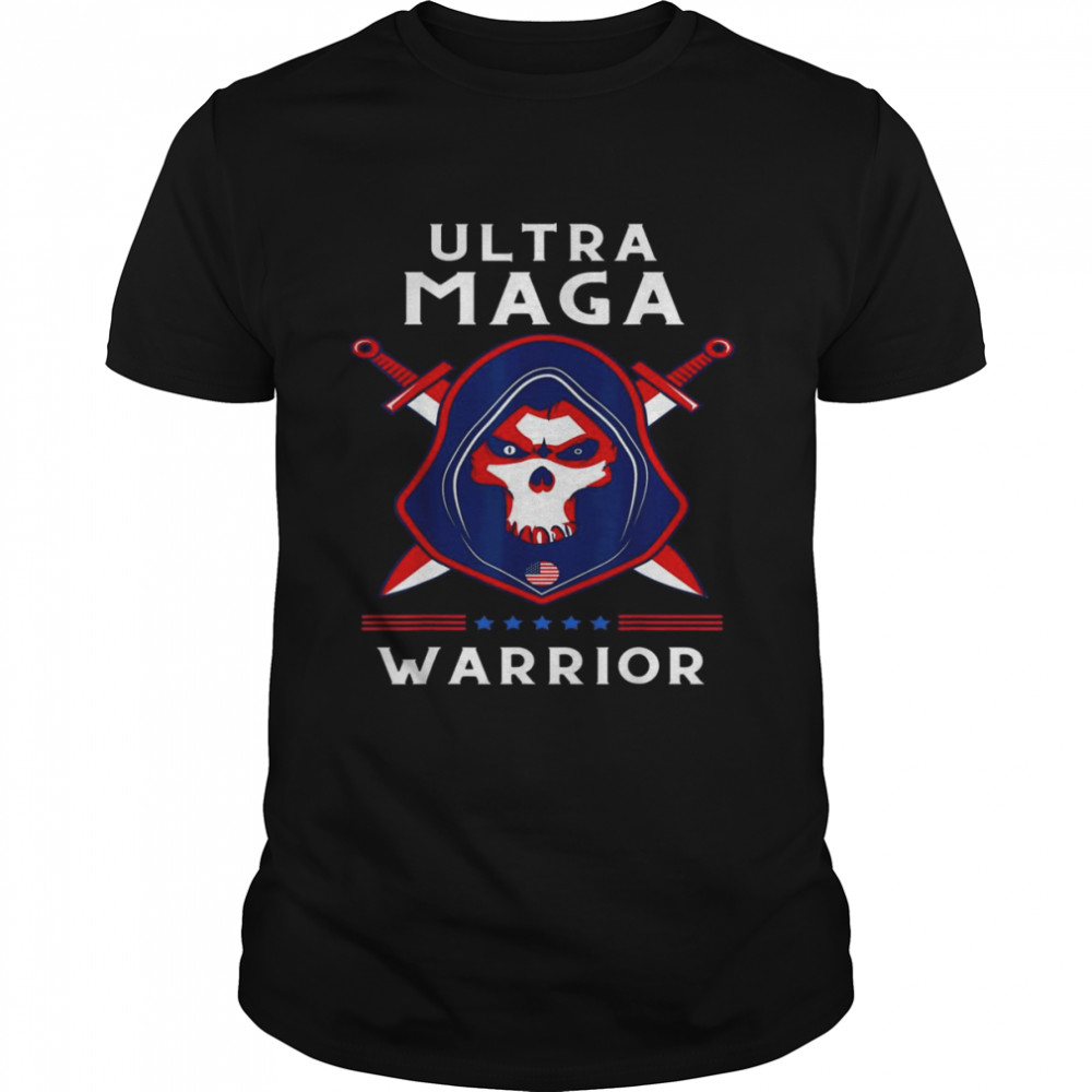 Ultra Maga Warrior Dad Anti Biden US Flag Pro Trump 2024 Shirt