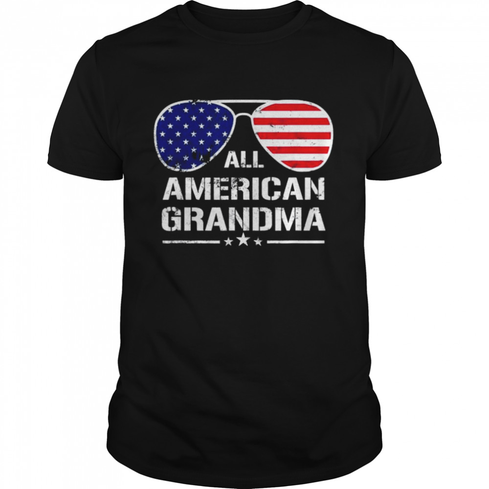 All American grandma American flag patriotic 4th of july shirt