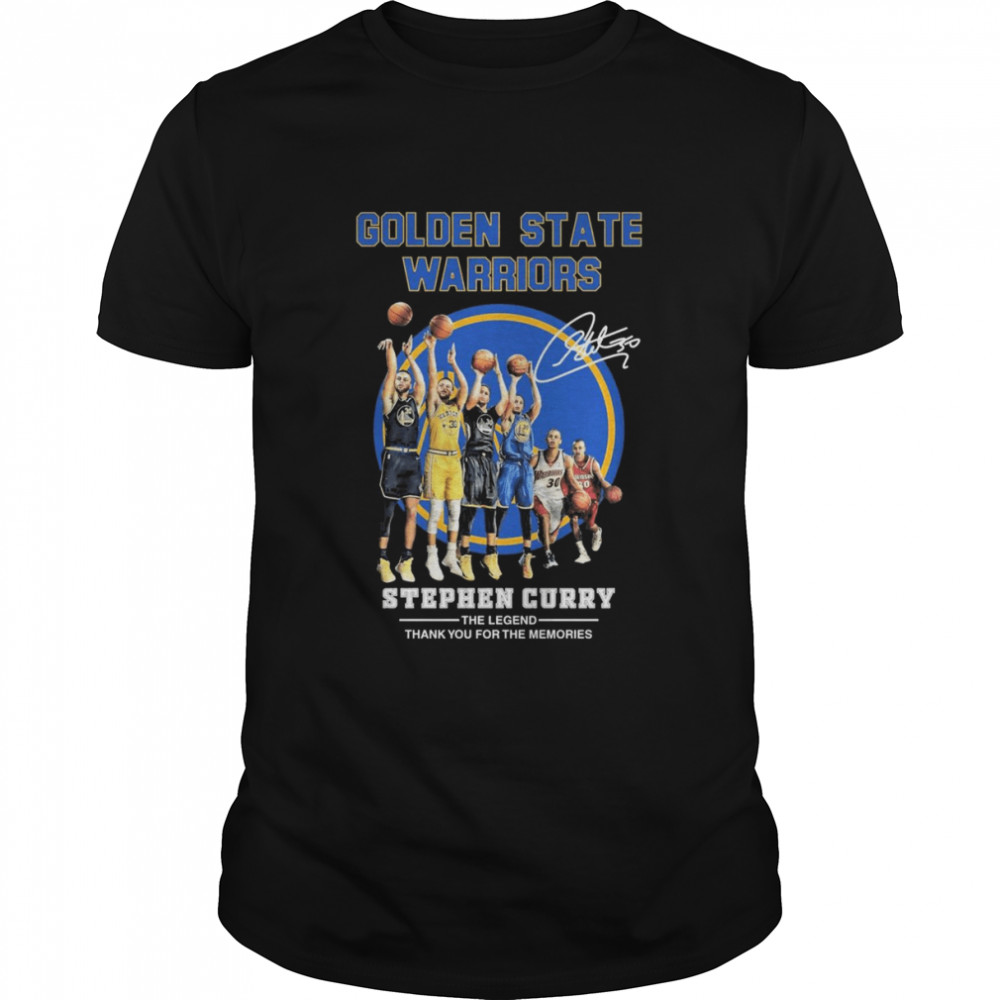 Golden State Warriors Stephen Curry The Legend Thank you For The Memories Signatures Shirt