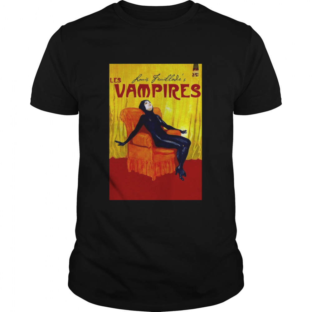 Les Vampires (1915) Les Vampires Vintage French Horror Silent Film Poster Louis Feuillade shirt