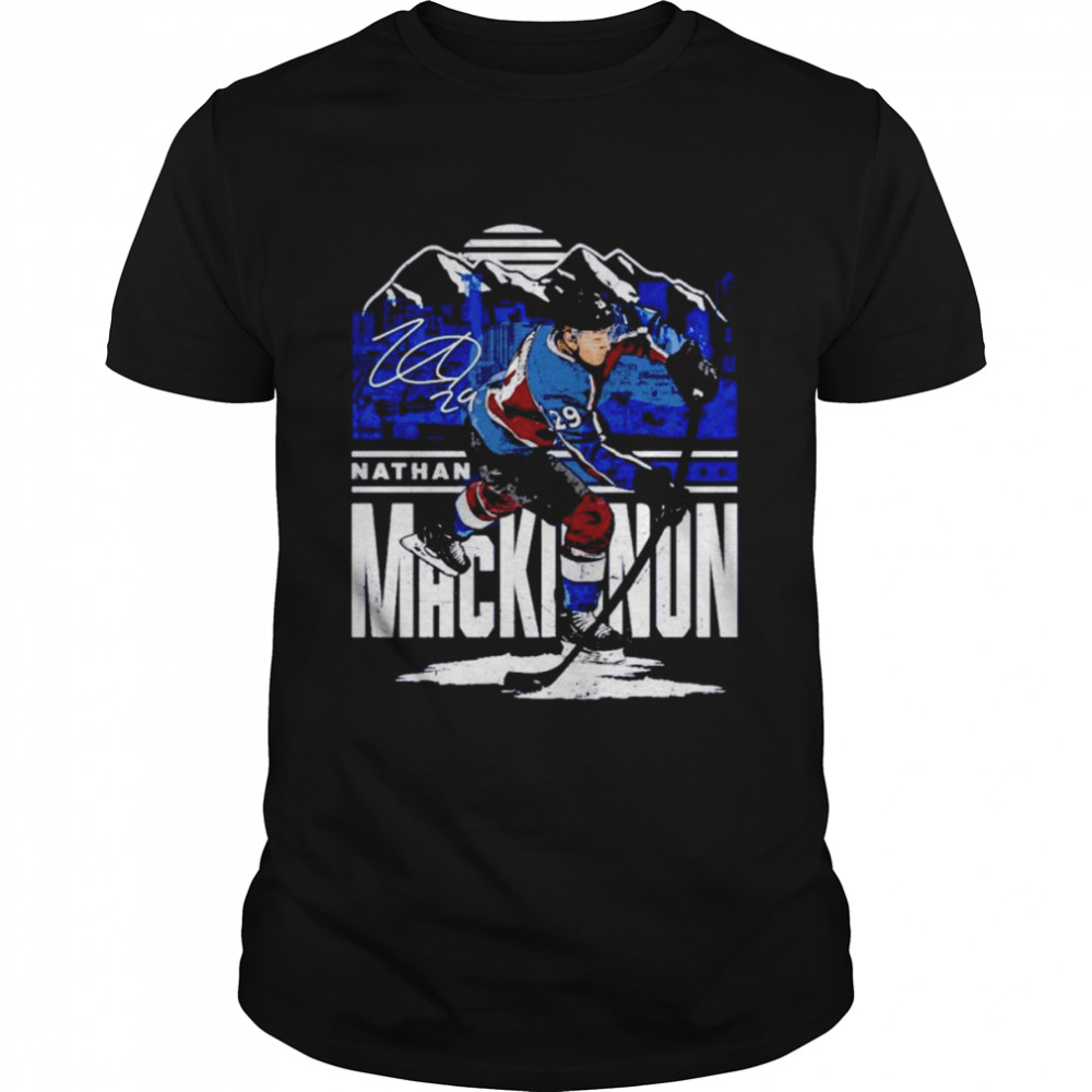 Nathan Mackinnon Colorado Avalanche Player Skyline signature shirt