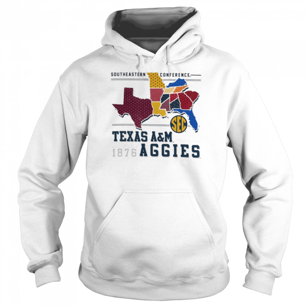 Texas A&M Aggies SEC Map 1876  Unisex Hoodie