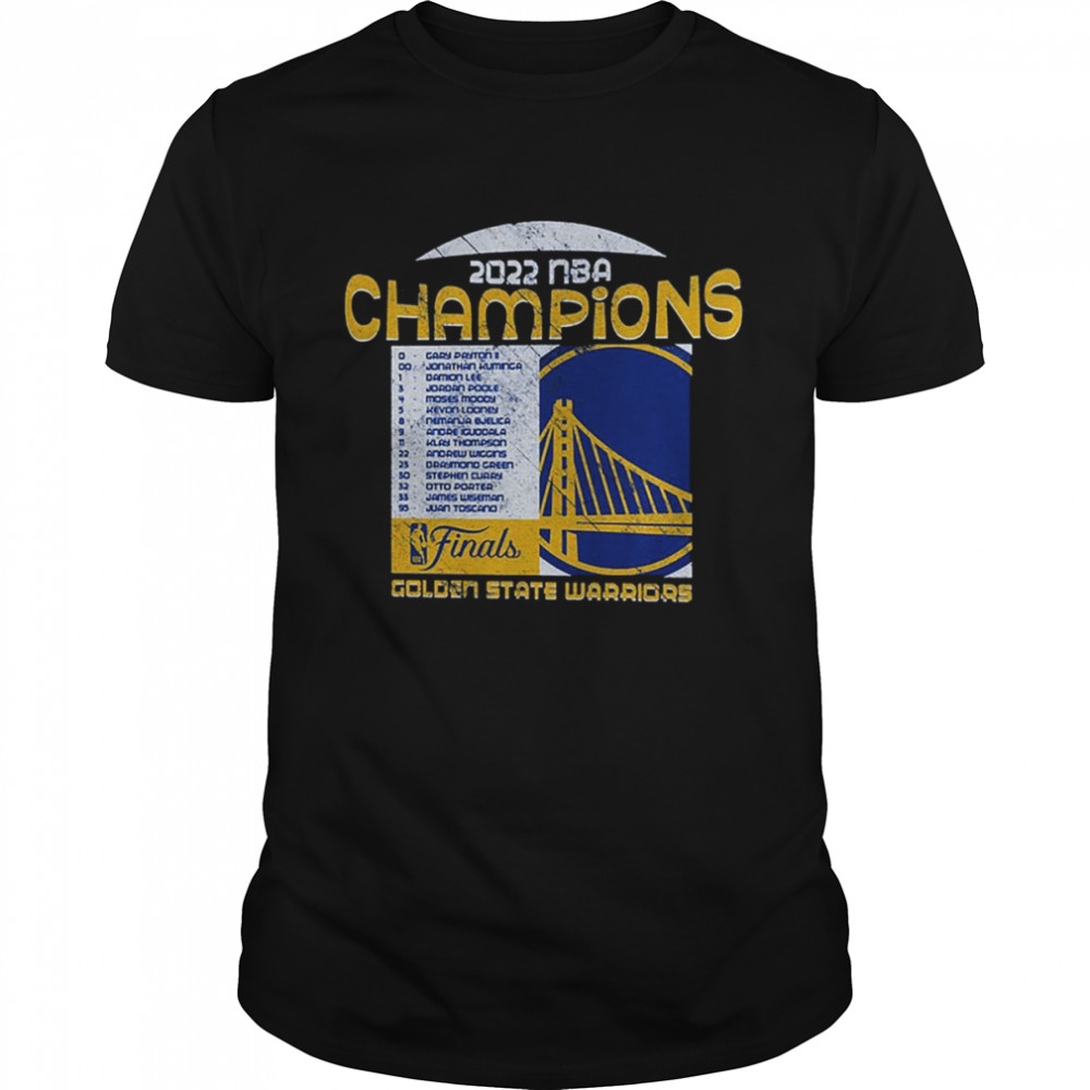 Golden State Warriors 2022 NBA Finals Champions Record Season Roster Tri-Blend T-Shirt