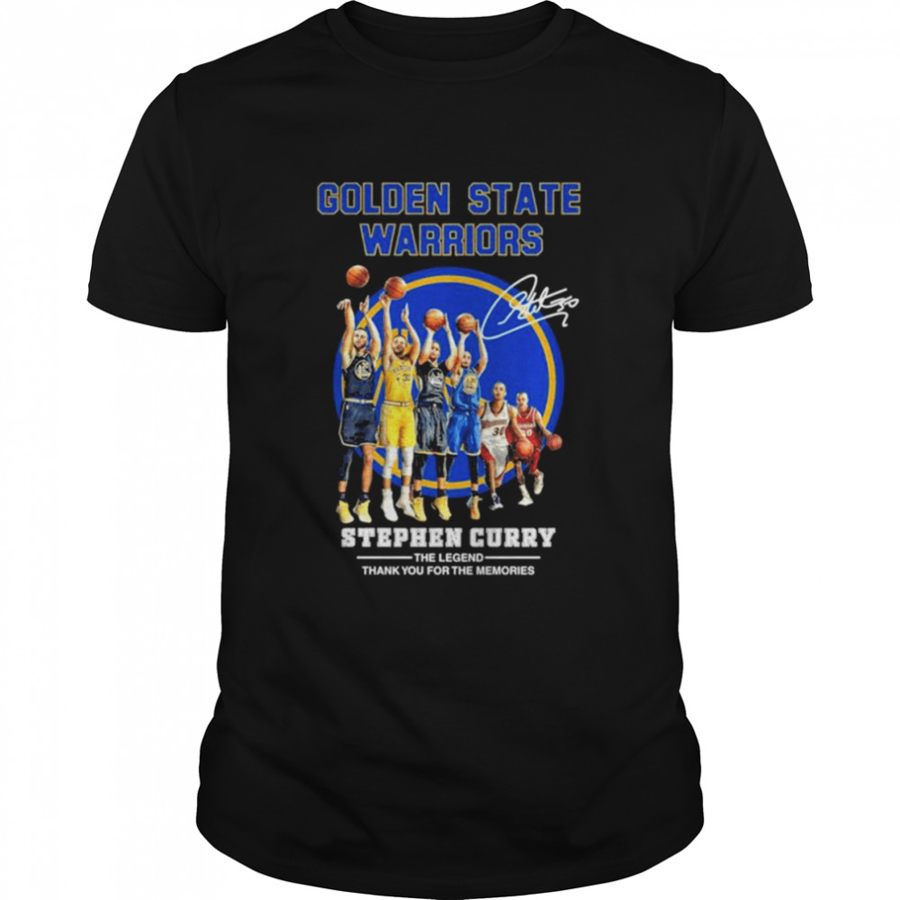 Golden State Warriors Stephen Curry The Legend Thank you For The Memories Signatures Shirt