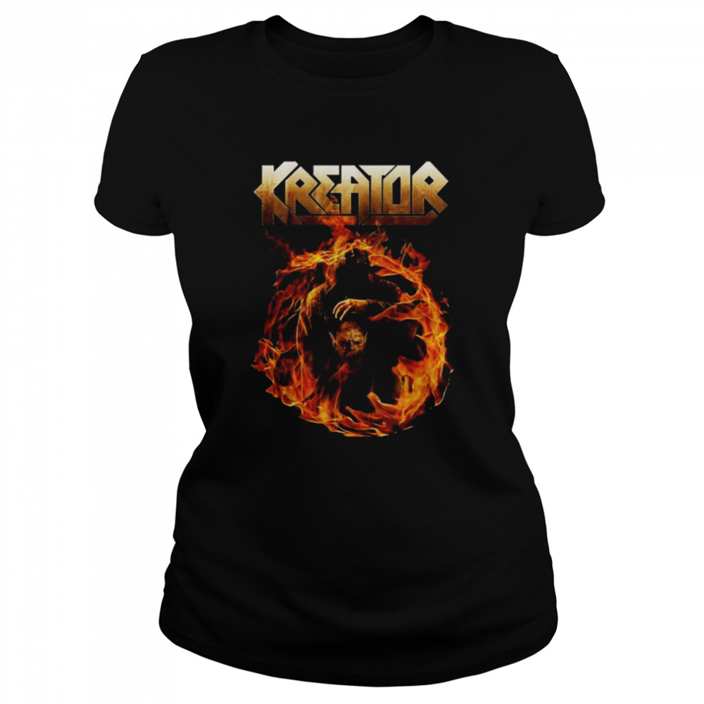 Live On Fire Kreator Retro Rock Band shirt Classic Women's T-shirt