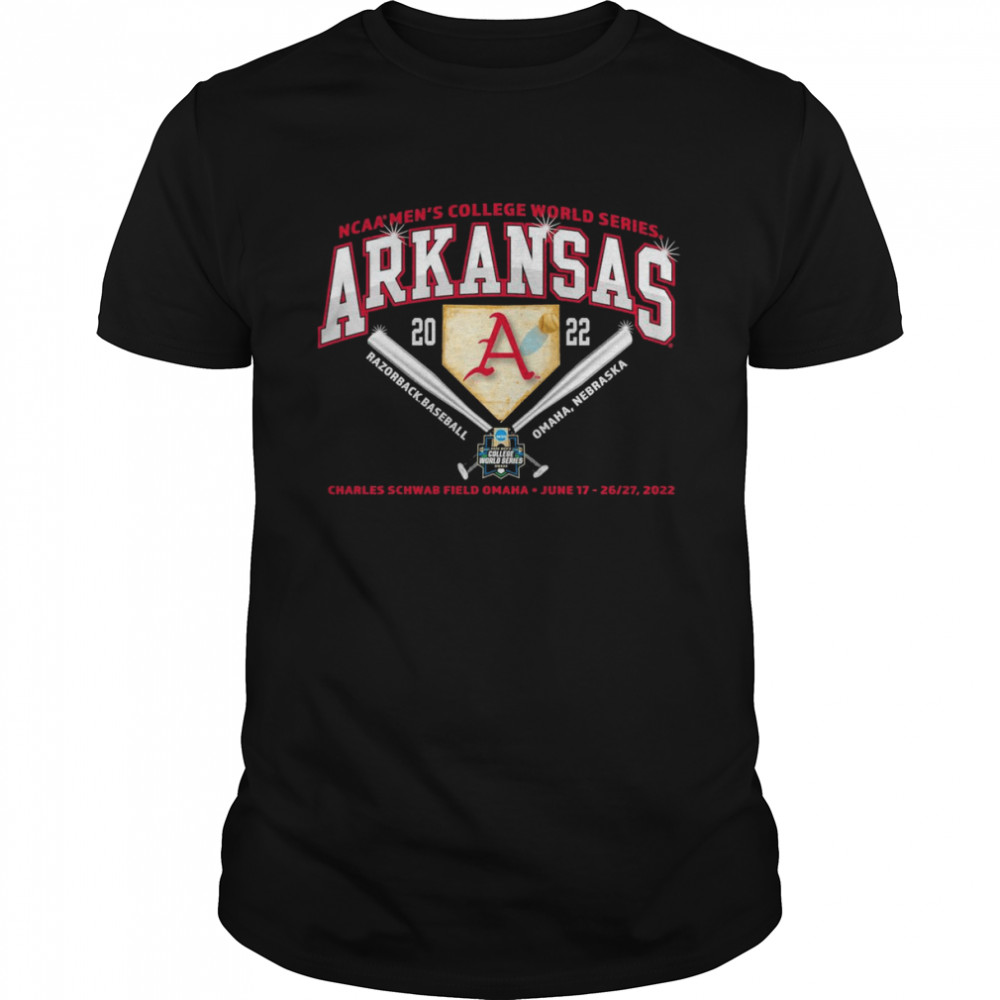 NCAA Men’s CWS 2022 Arkansas Razorback Baseball Road To Omaha, Nebraska Shirt