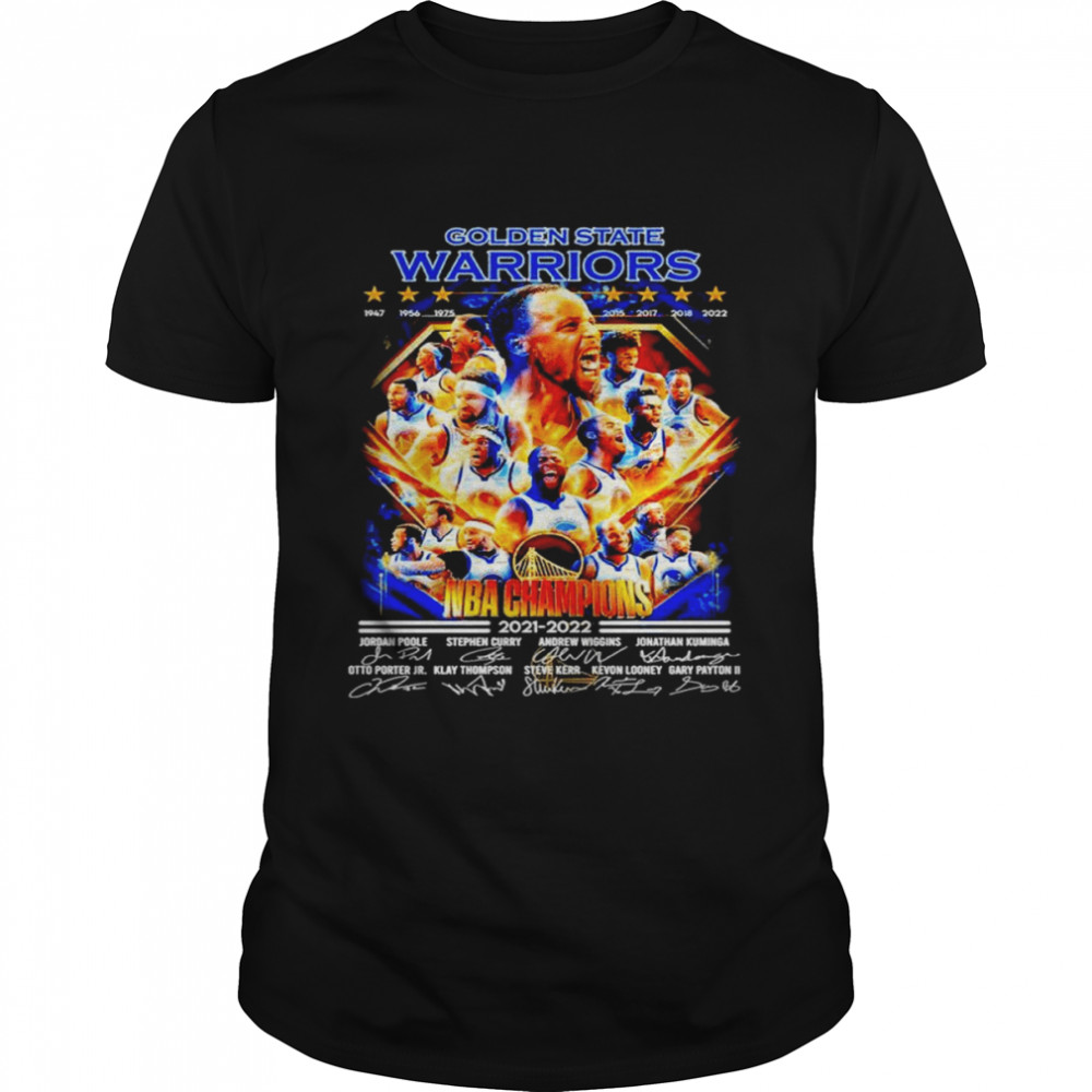 Golden State Warriors NBA Champions 2021 2022 signatures shirt