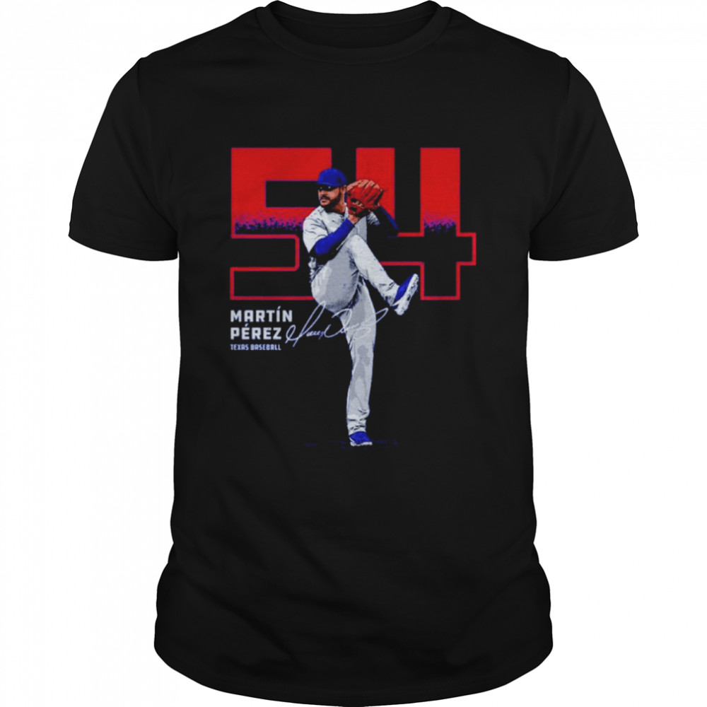 Martin Perez Texas Outline Baseball Signatures Shirt