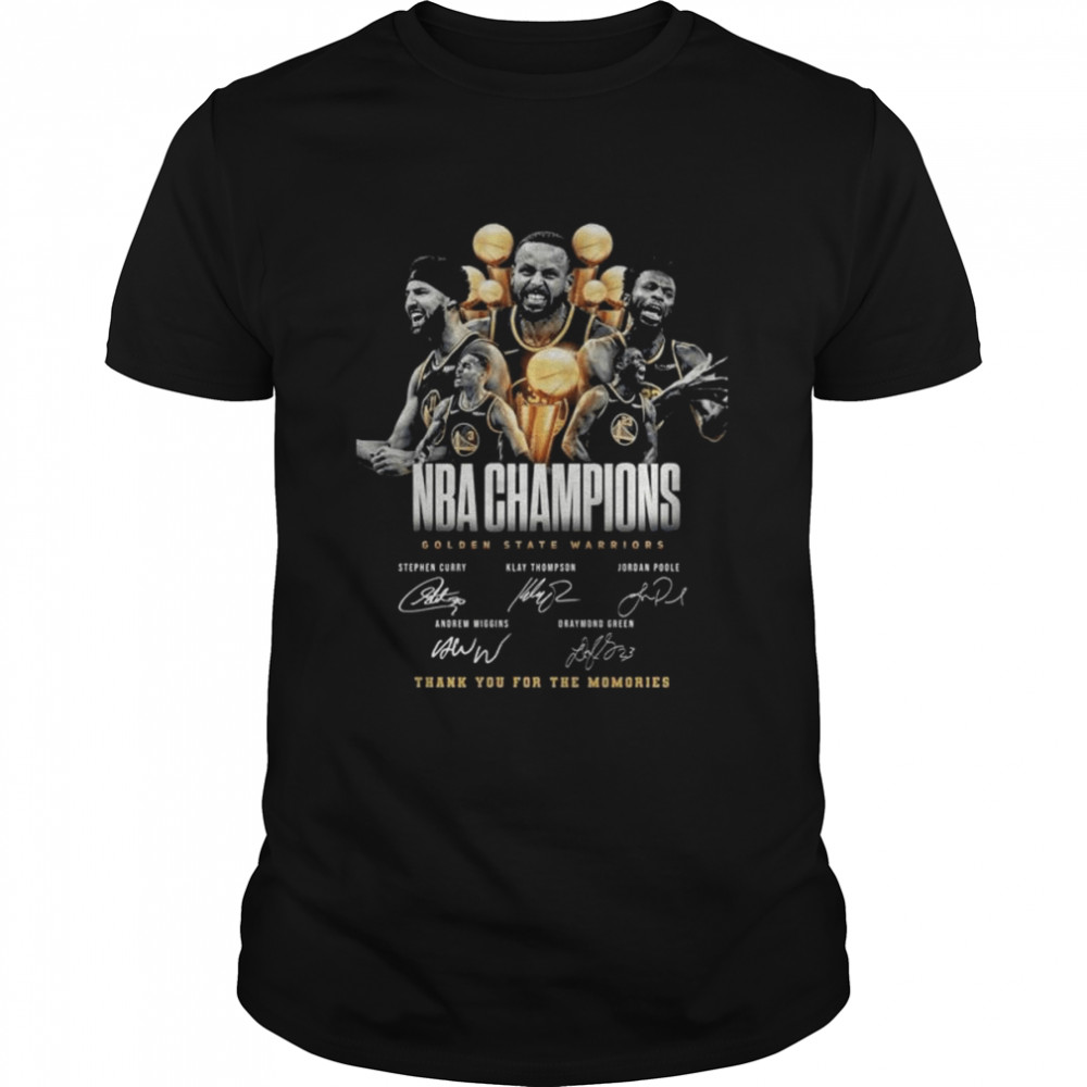 NBA Champions Golden State Warriors thank you for the memories signatures shirt