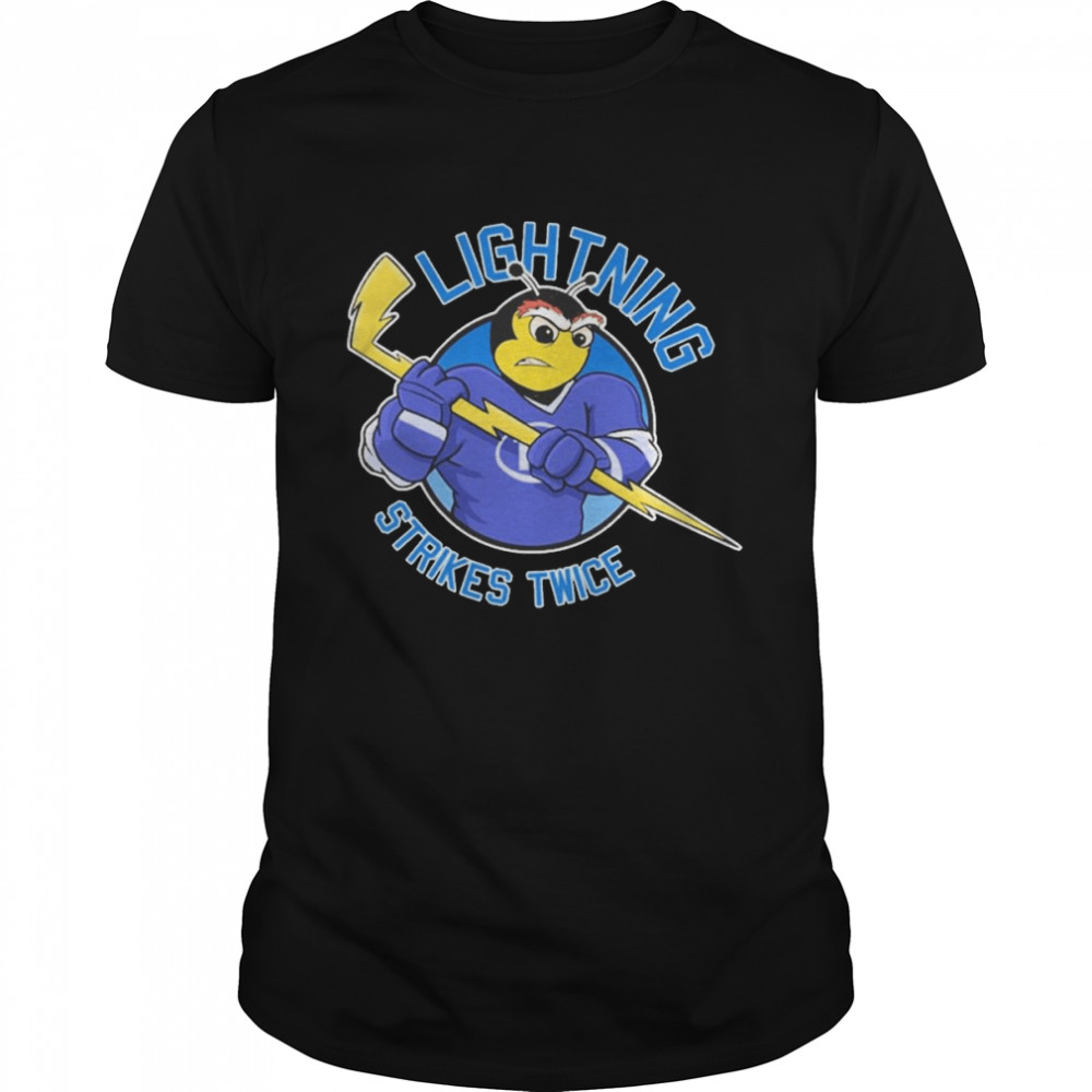 Tampa Bay Lightning Strikes Twice Hockey Champions ThunderBug T-Shirt