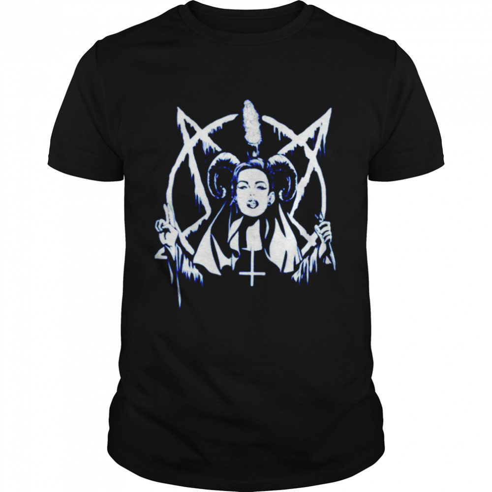 Occult Satan 666 Sexy Nun Girl Trova shirt