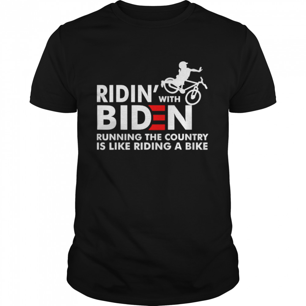 Biden Falling Off His Bicycle Riding with Biden Bike T-Shirt