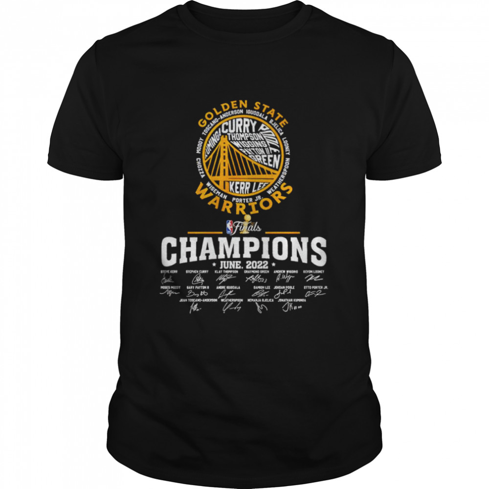 Golden State Warriors Champions June 2022 signatures shirt