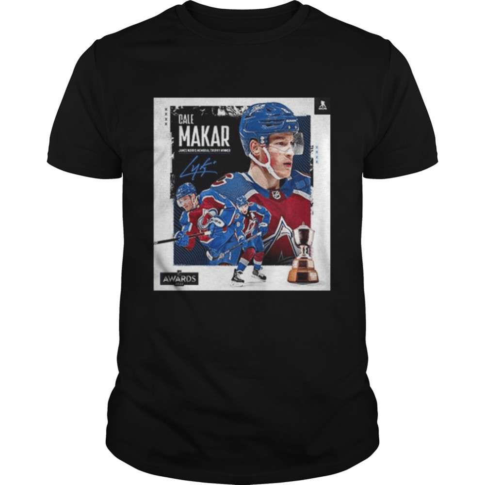 Nhl colorado avalanche cale makar the first career james norris memorial trophy shirt