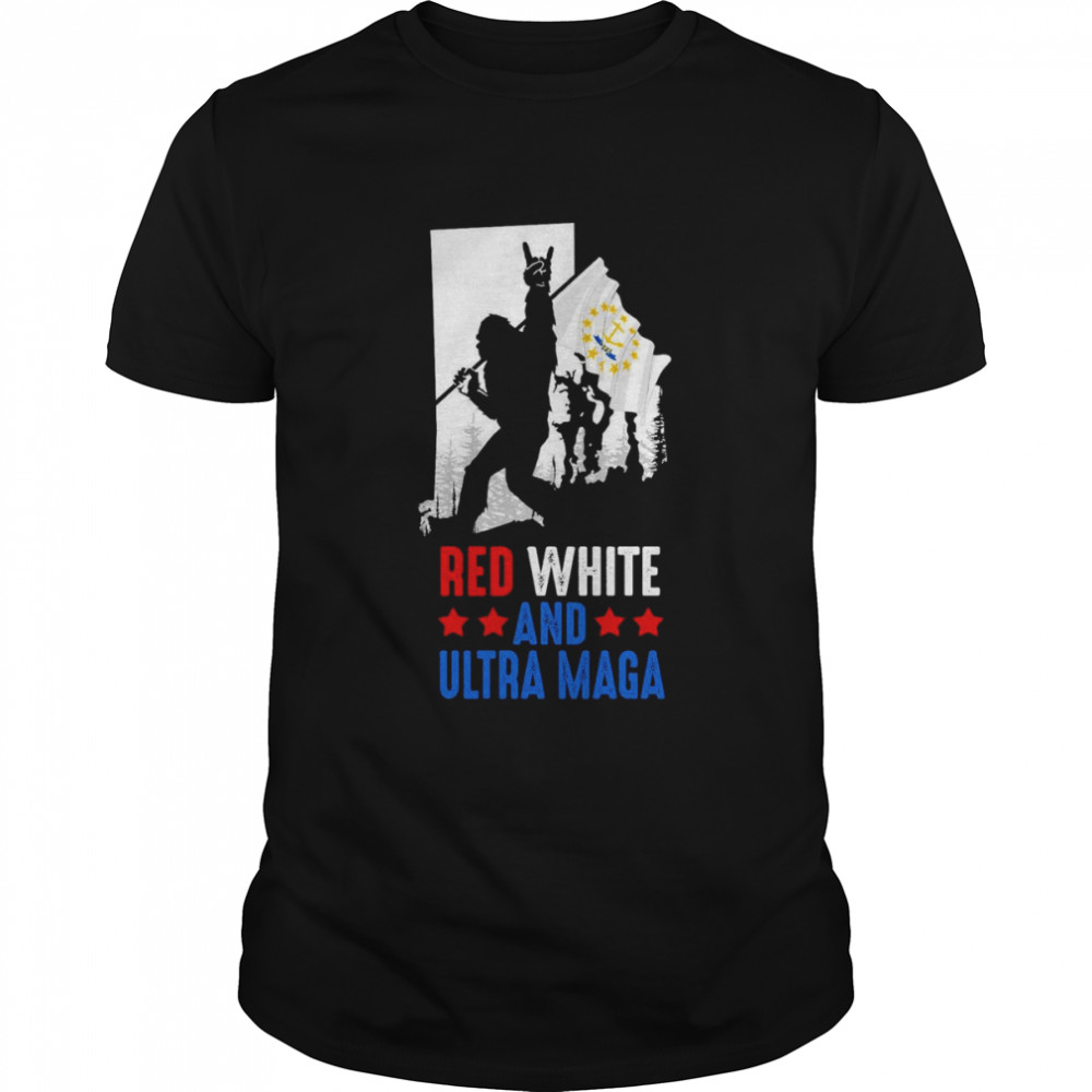 Rhode Island America Bigfoot Red White And Ultra Maga Shirt