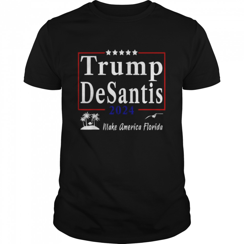 Trump desantis 2024 make america florida flamingo seagull shirt