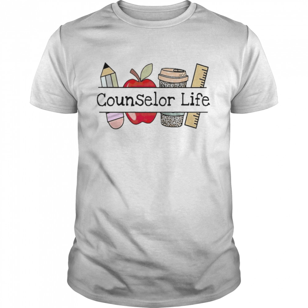 Apple Coffee Pencil Counselor Life Shirt