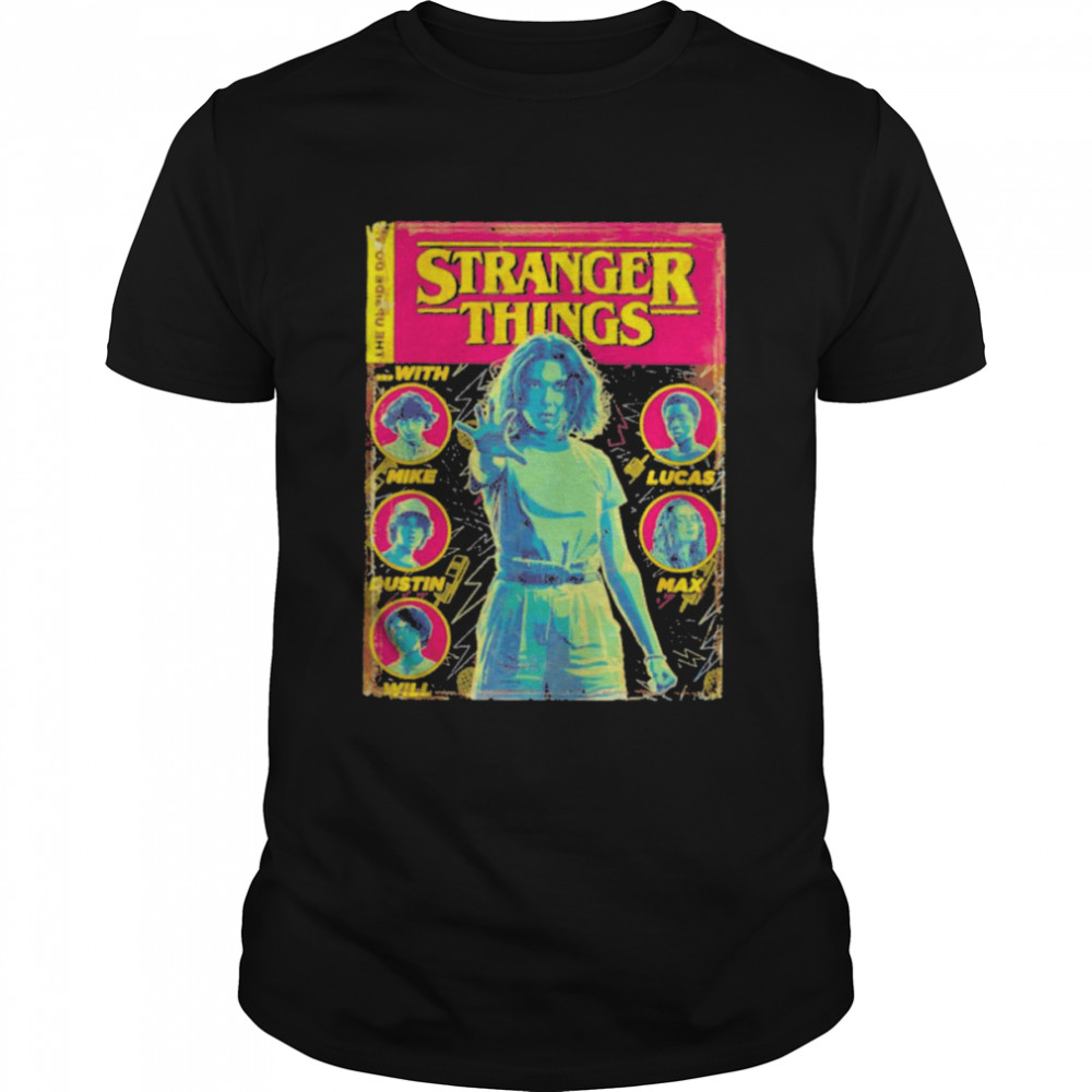 Netflix Stranger Things Group Shot Comic Cover T-Shirt