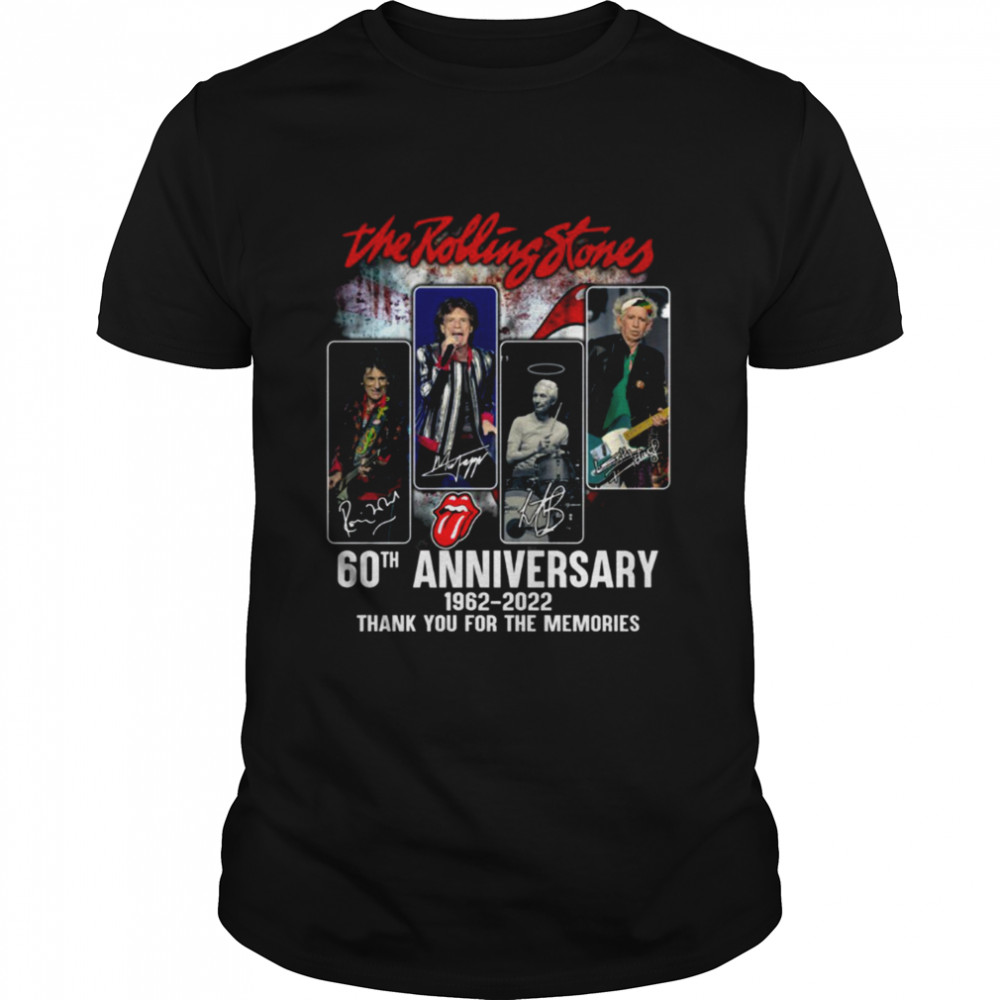 The rolling stones 60th anniversary 1962-2022 thank you for the memories shirt