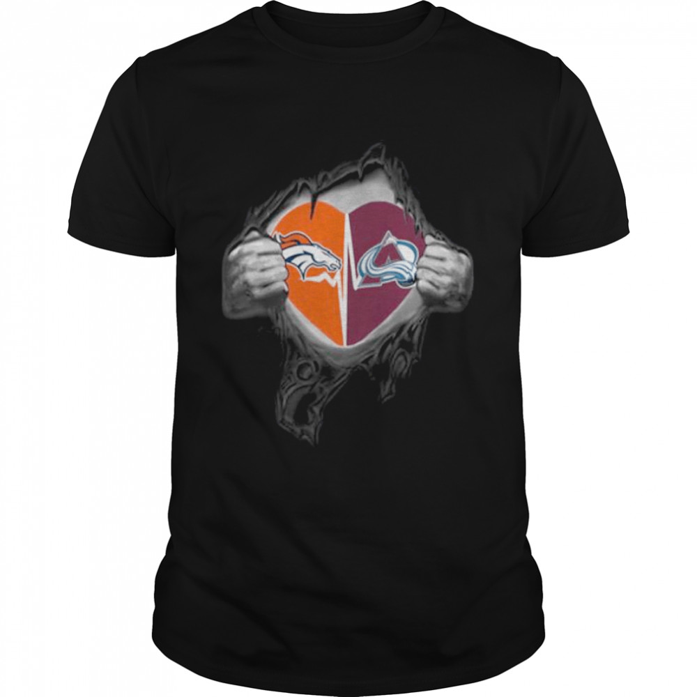 Denver Broncos Colorado Avalanche inside my heart shirt