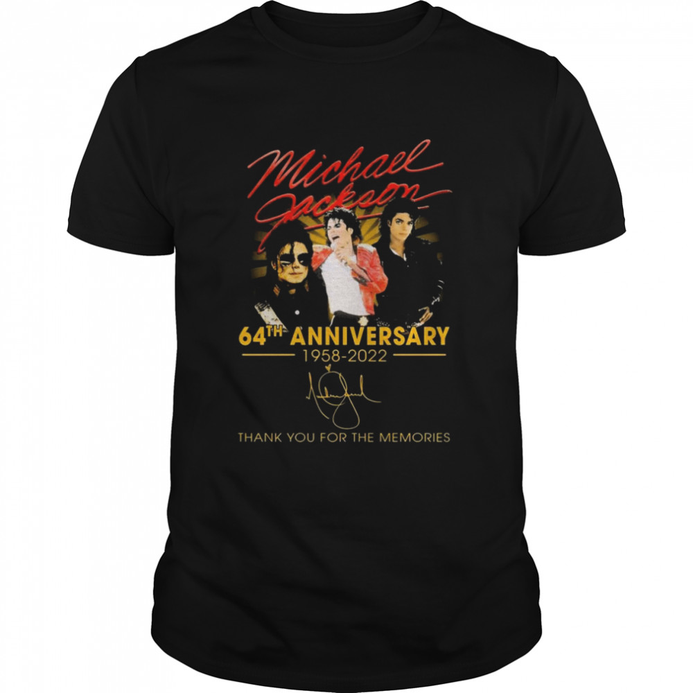 Michael Jackson 64th Anniversary 1958-2022 Signatures Thank You For The Memories Shirt